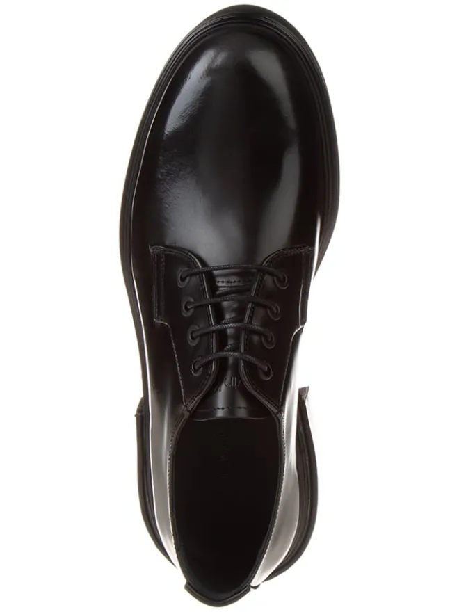 Leder-Schnürschuhe in Schwarz>Calvin Klein