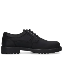 Leder-Schnürschuhe in Schwarz><noscript><img width=