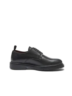 Leder-Schnürschuhe in Schwarz><noscript><img width=