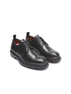 Leder-Schnürschuhe in Schwarz><noscript><img width=