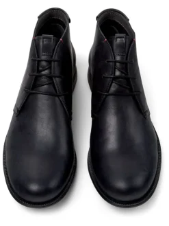 Leder-Schnürschuhe in Schwarz>Camper Sale
