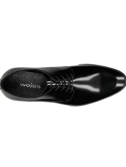 Leder-Schnürschuhe in Schwarz><noscript><img width=