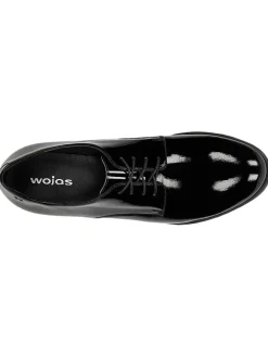 Leder-Schnürschuhe in Schwarz><noscript><img width=