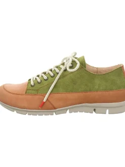 Leder-Schnürschuhe "King" in Grün/ Hellbraun>Think! New