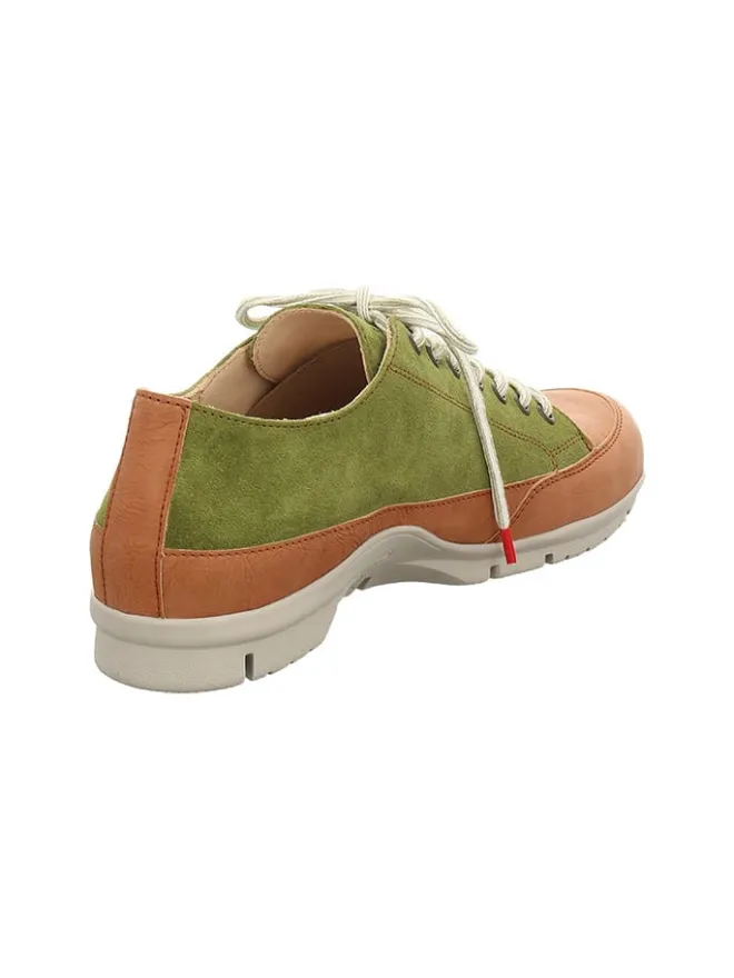 Leder-Schnürschuhe "King" in Grün/ Hellbraun>Think! New