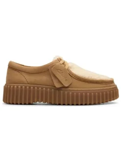 Clarks Schnürschuhe^Leder-Schnürschuhe "Torhill Bee" in Beige