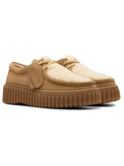 Clarks Schnürschuhe^Leder-Schnürschuhe "Torhill Bee" in Beige