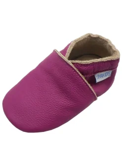 Lederschuhe für Baby Kleinkinder, bequeme, rutschfeste Sohlen - lila>Yihakids Hot