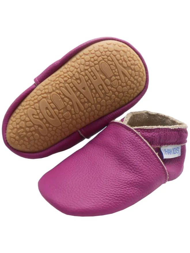 Lederschuhe für Baby Kleinkinder, bequeme, rutschfeste Sohlen - lila>Yihakids Hot