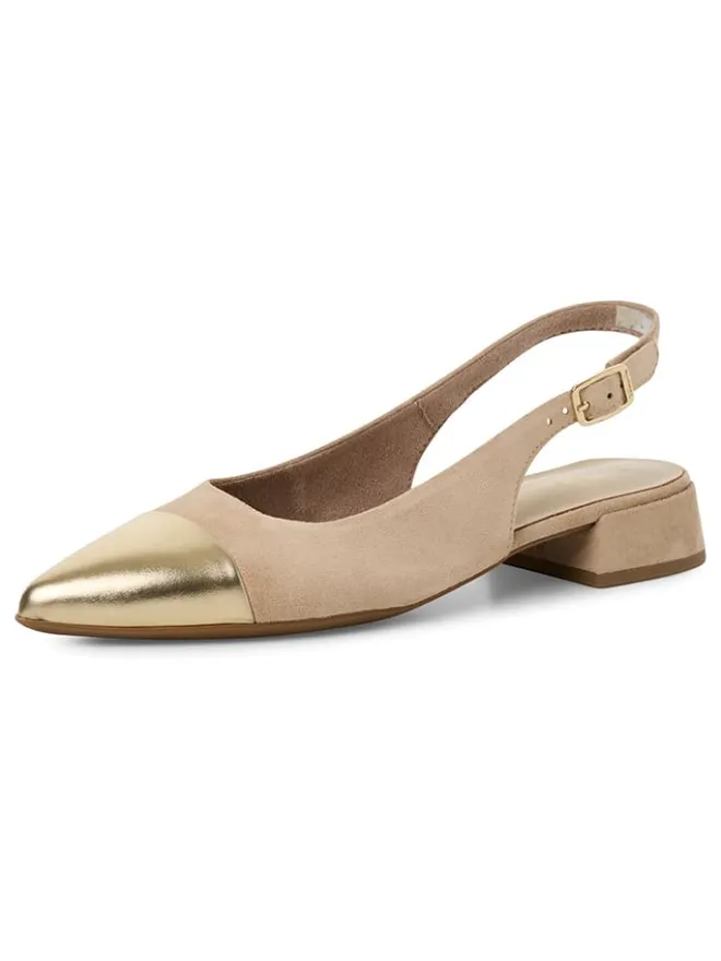 Leder-Slingballerinas in Beige>Tamaris Sale