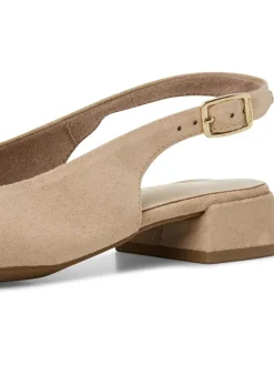 Leder-Slingballerinas in Beige><noscript><img width=