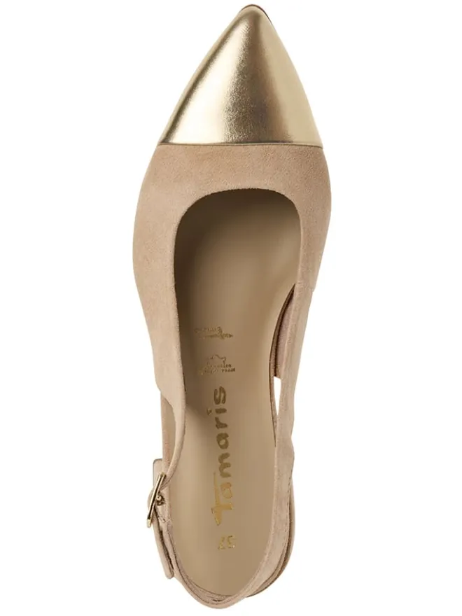 Leder-Slingballerinas in Beige>Tamaris Sale