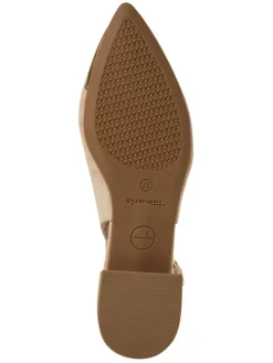 Leder-Slingballerinas in Beige><noscript><img width=