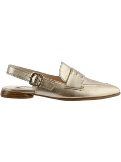 Leder-Slingballerinas in Gold>Högl New