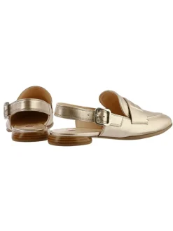 Leder-Slingballerinas in Gold><noscript><img width=