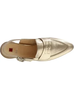 Leder-Slingballerinas in Gold><noscript><img width=