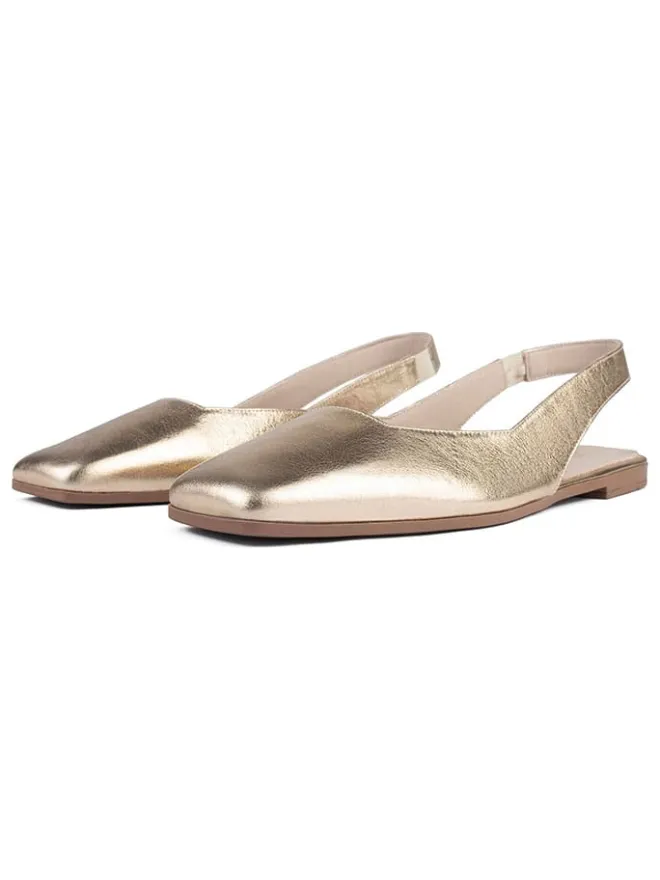 loft37 Ballerinas^Leder-Slingballerinas in Gold