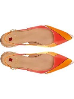 Leder-Slingballerinas in Rot/ Orange><noscript><img width=