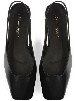 Leder-Slingballerinas in Schwarz><noscript><img width=