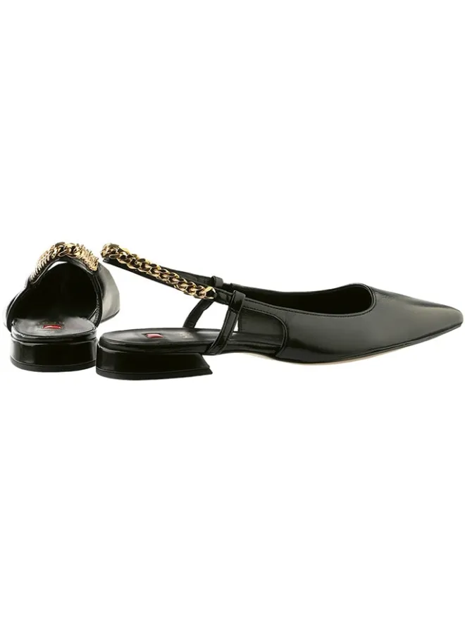 Högl Ballerinas^Leder-Slingballerinas in Schwarz