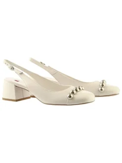 Leder-Slingpumps "Ashley" in Creme>Högl