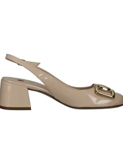 Leder-Slingpumps in Beige><noscript><img width=