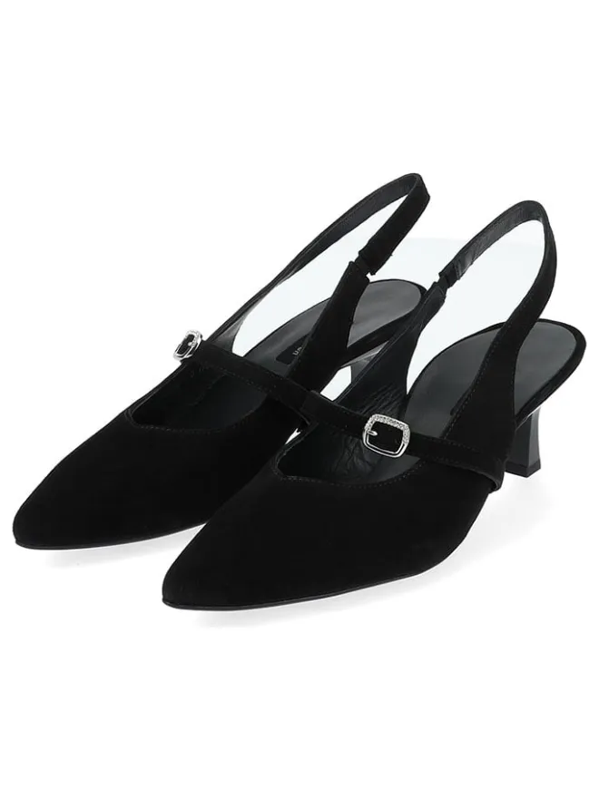 Paul Green Pumps^Leder-Slingpumps in Schwarz