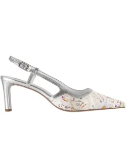 Leder-Slingpumps in Weiß/ Silber>Högl Sale