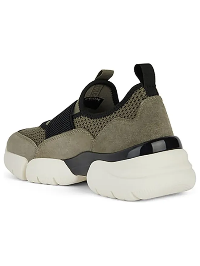 Geox Halbschuhe^Leder-Slipper "Adacter" in Khaki/ Schwarz