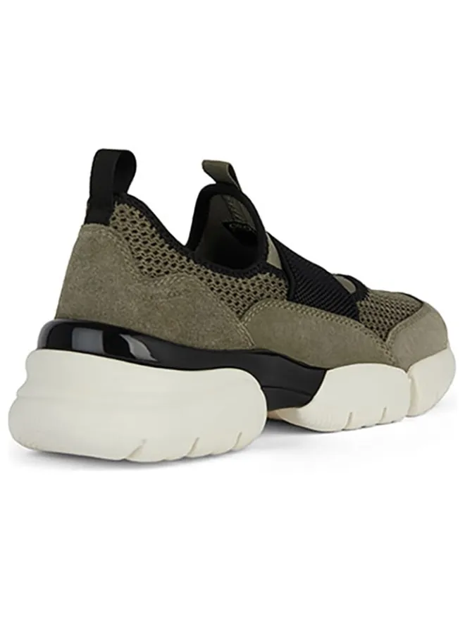 Geox Halbschuhe^Leder-Slipper "Adacter" in Khaki/ Schwarz