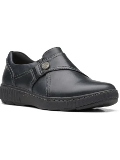 Clarks Halbschuhe^Leder-Slipper "Caroline Pearl" in Schwarz