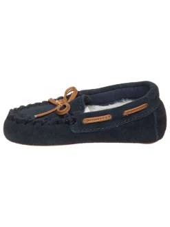 Clarks Halbschuhe^Leder-Slipper "Crackling Flo" in Dunkelblau