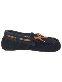 Clarks Halbschuhe^Leder-Slipper "Crackling Flo" in Dunkelblau