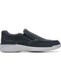 Clarks Halbschuhe^Leder-Slipper "Donaway Free" in Dunkelblau