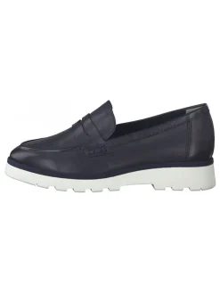Marco Tozzi Halbschuhe^Leder-Slipper in Dunkelblau