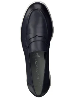 Marco Tozzi Halbschuhe^Leder-Slipper in Dunkelblau