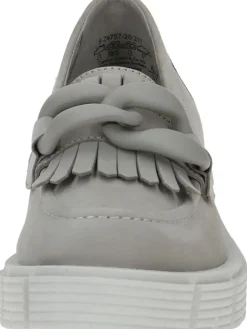 Leder-Slipper in Grau><noscript><img width=