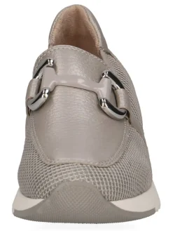 Leder-Slipper in Grau><noscript><img width=