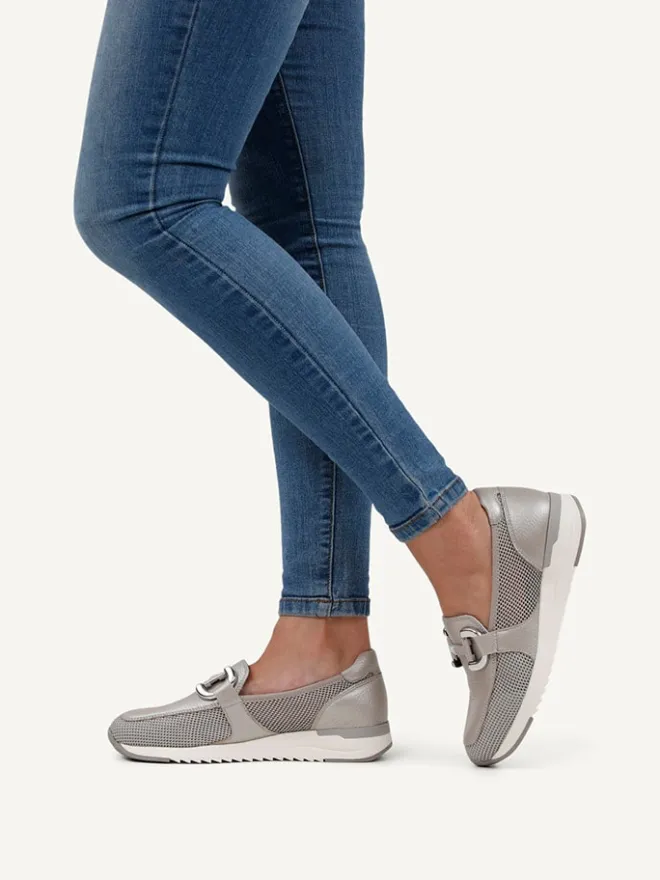 Leder-Slipper in Grau>Caprice