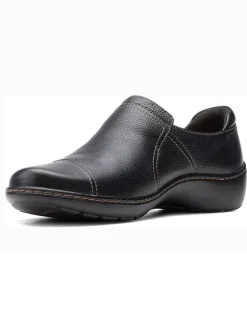 Clarks Halbschuhe^Leder-Slipper in Schwarz