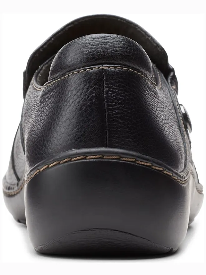 Clarks Halbschuhe^Leder-Slipper in Schwarz