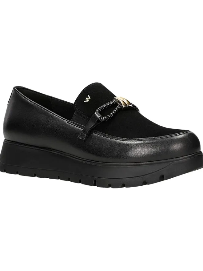 Wojas Halbschuhe^Leder-Slipper in Schwarz