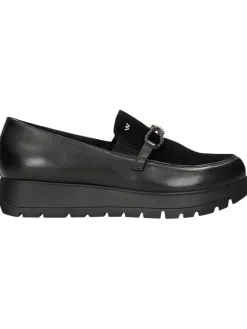 Wojas Halbschuhe^Leder-Slipper in Schwarz