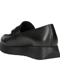 Wojas Halbschuhe^Leder-Slipper in Schwarz