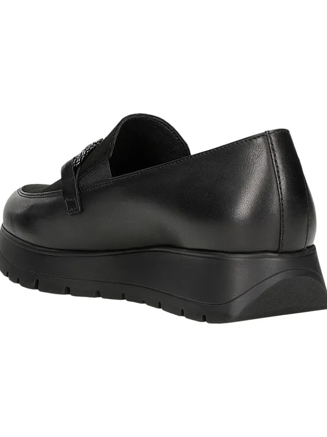 Wojas Halbschuhe^Leder-Slipper in Schwarz