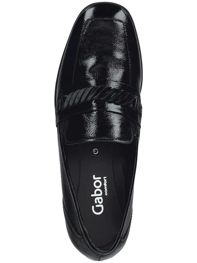 Gabor Halbschuhe^Leder-Slipper in Schwarz