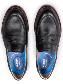 Leder-Slipper in Schwarz><noscript><img width=
