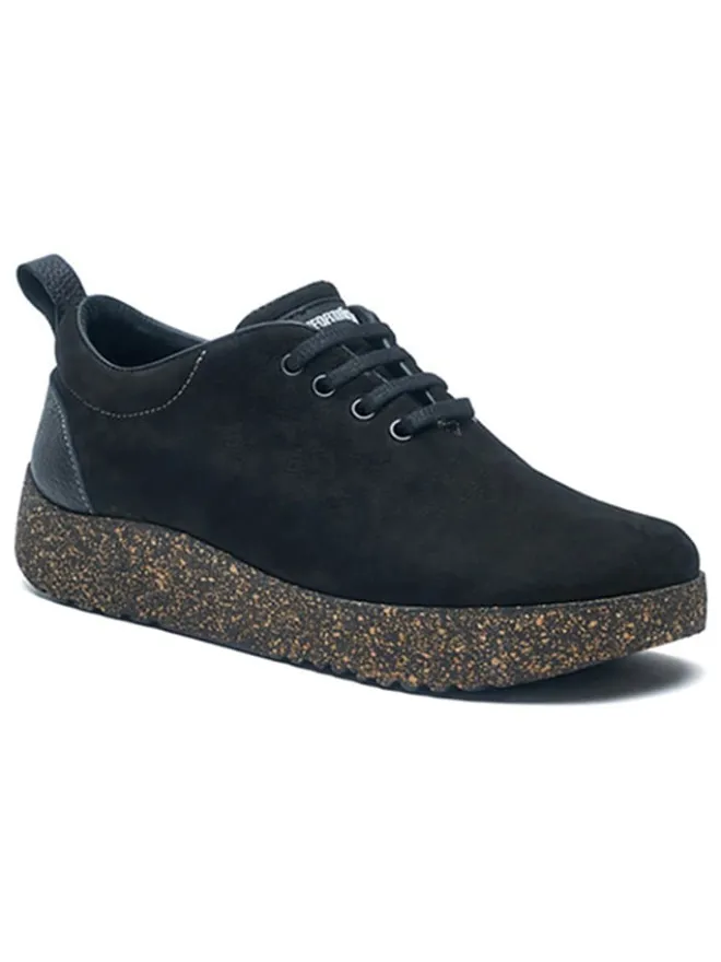 Comfortfusse Halbschuhe|Halbschuhe^Leder-Slipper in Schwarz