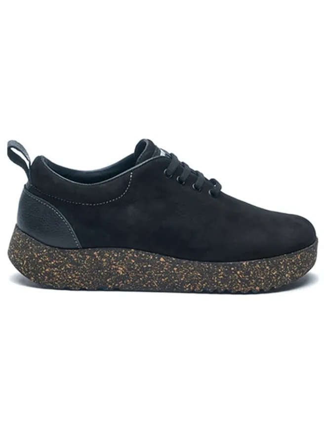 Comfortfusse Halbschuhe|Halbschuhe^Leder-Slipper in Schwarz