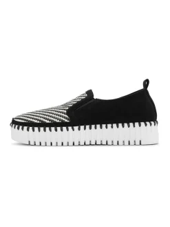 Ilse Jacobsen Halbschuhe^Leder-Slipper in Schwarz/ Creme
